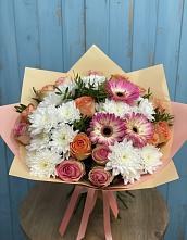 Букет цветов из:  Розы, Герберы и Хризантемы в Потьме