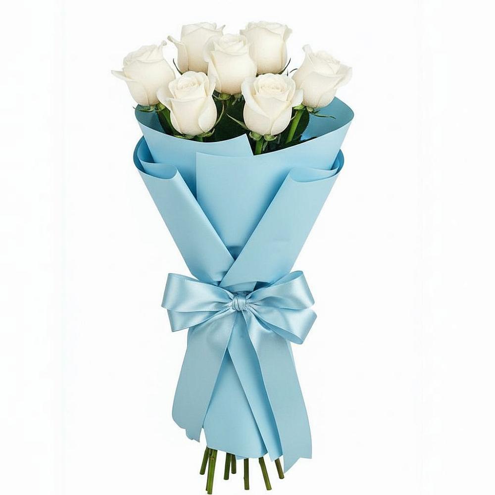 Букет 7 белых роз Проуд в Потьме