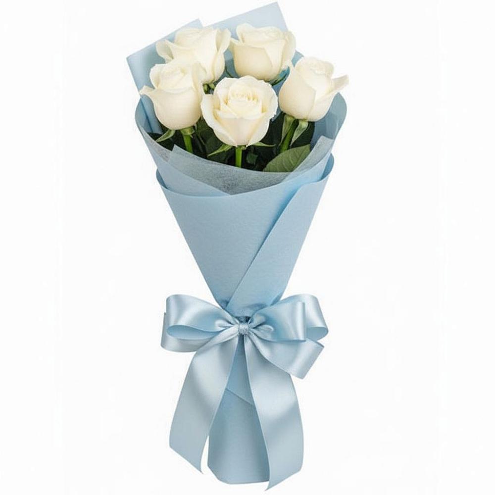 Букет 5 Белых роз Проуд в Потьме