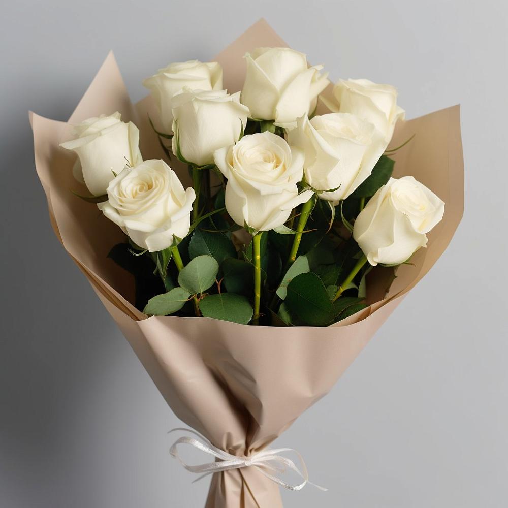 Букет 9 Белых роз Эдлесс Лав в Потьме