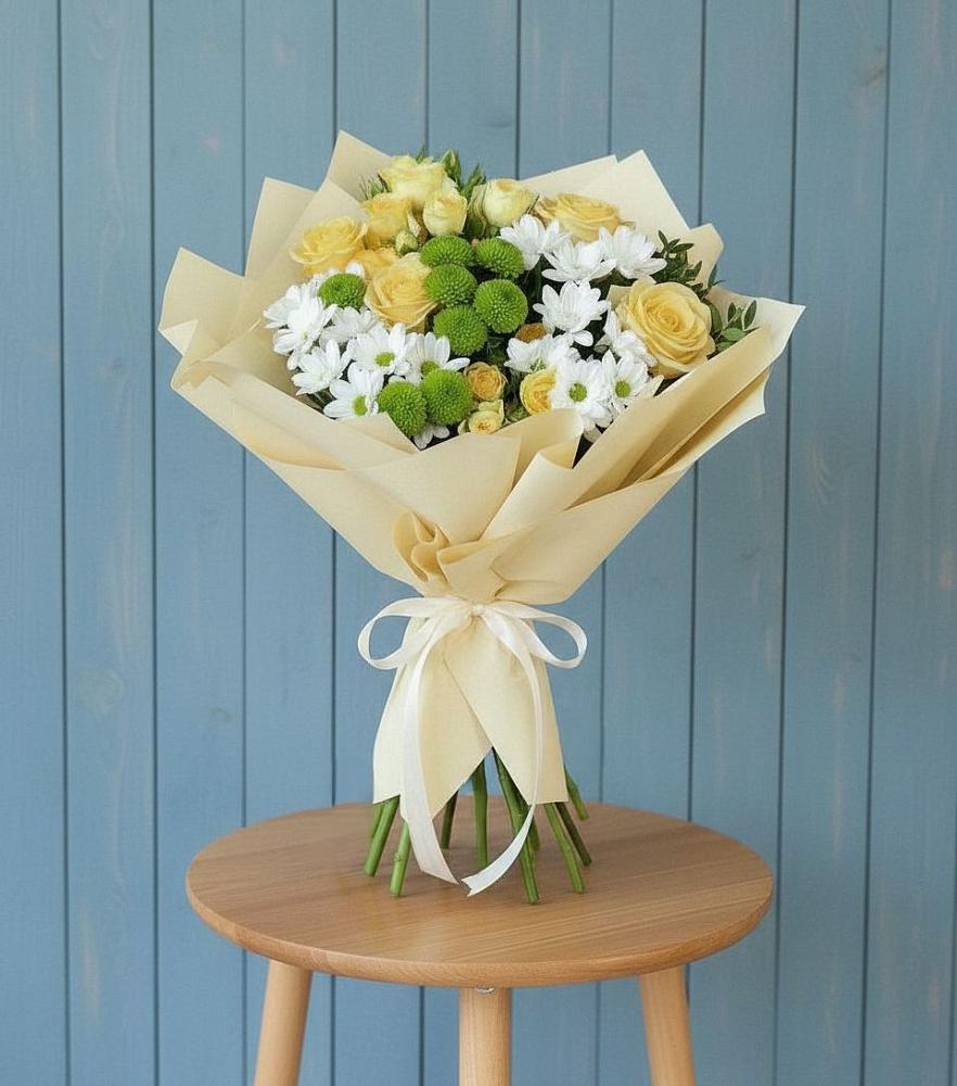 Букет цветов из: Хризантемы и Розы в Потьме