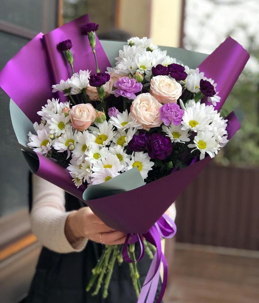 Букет цветов из: Хризантемы, Гвоздики и Розы в Потьме