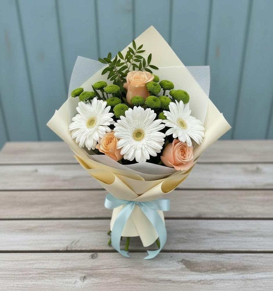 Букет цветов из: Герберы, Розы и Хризантемы в Потьме