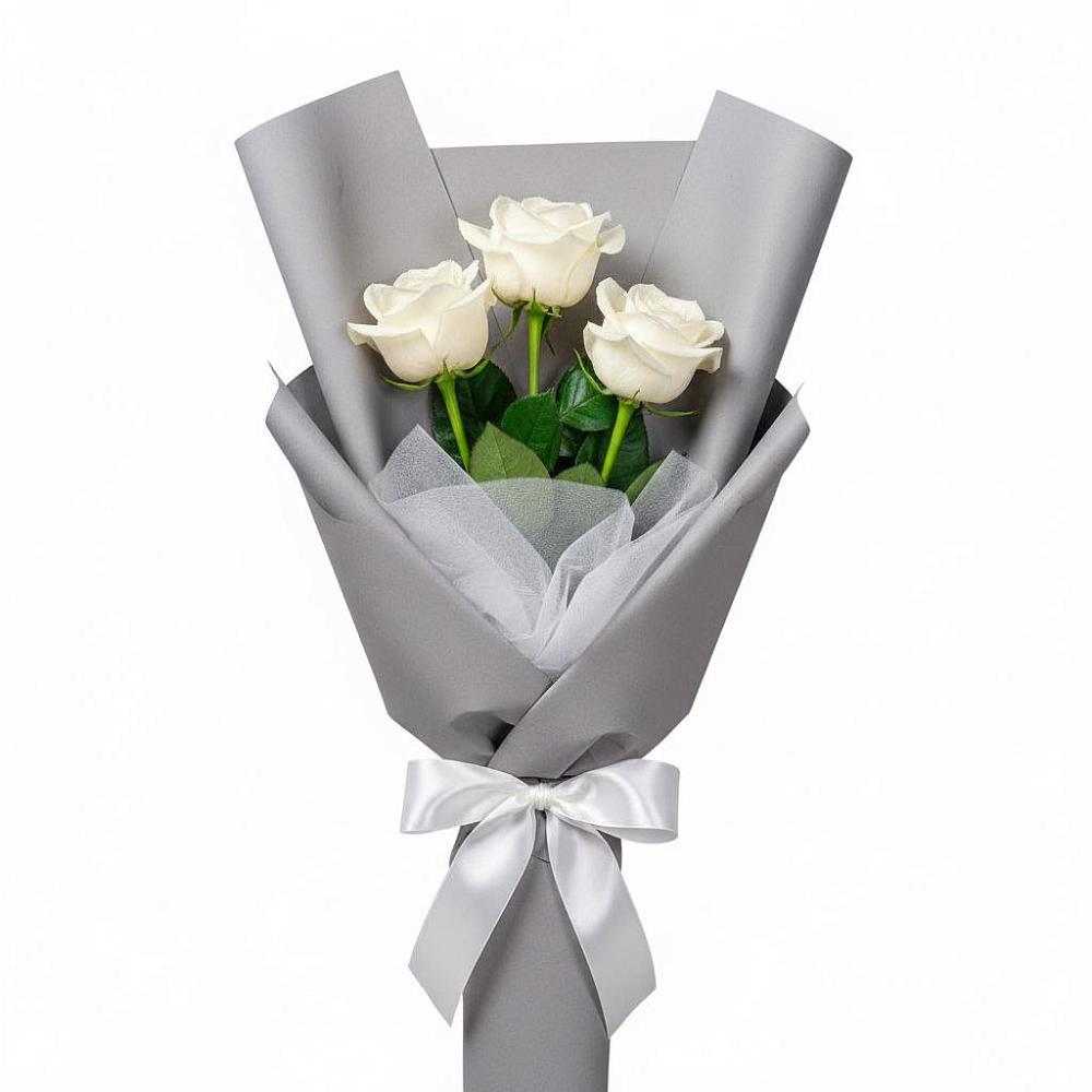 Букет 3 белые розы в Потьме