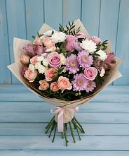 Букет цветов из:  Хризантемы, Розы и Альстромерии #REPLACE_PRED# Потьме