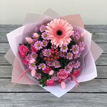 Букет цветов из:  Розы, Герберы и Хризантемы в Потьме