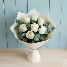 Букет Белые розы в Эвкалипте #REPLACE_PRED# Потьме