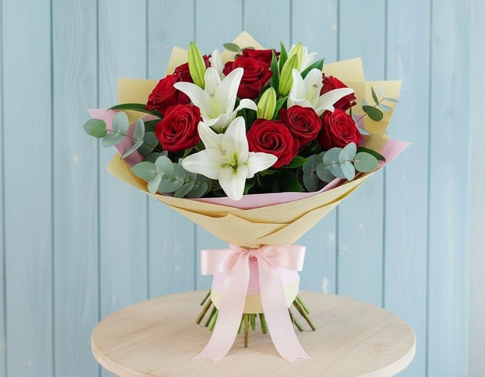 Букет цветов из: Лилии и Розы в Потьме